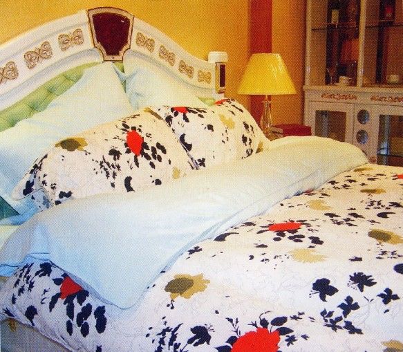 Imprimés sur draps et taies en toile de soie 